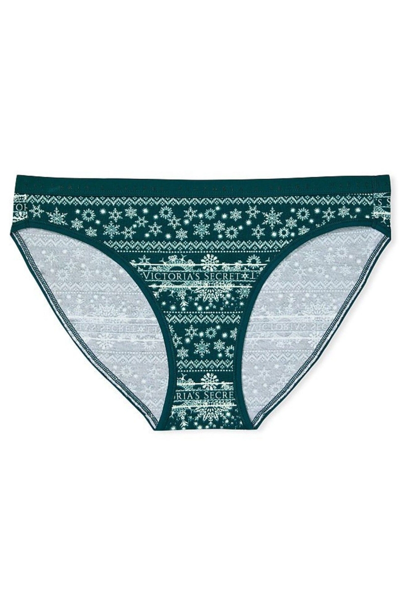 Victoria's Secret Algodon Bikini Panties Verde | 163589EGI