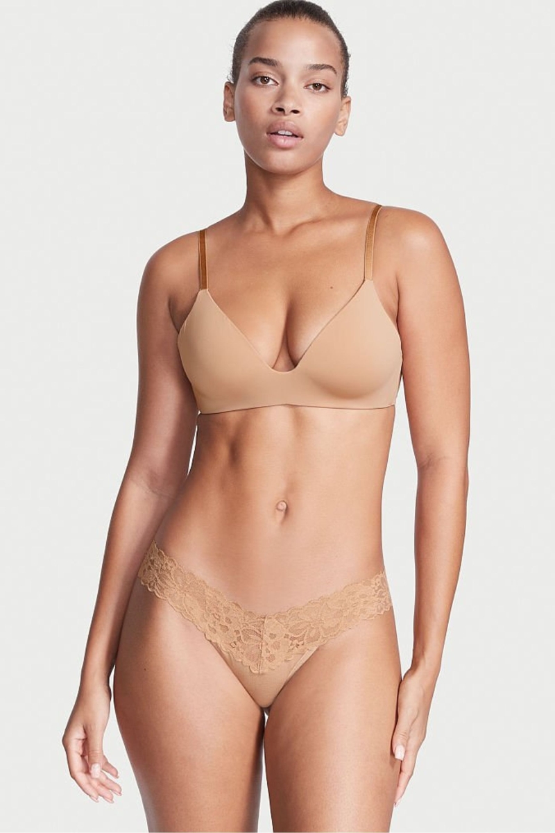 Victoria\'s Secret Algodon Encaje Cintura Tanga Panties Negras Gris | 718492QST