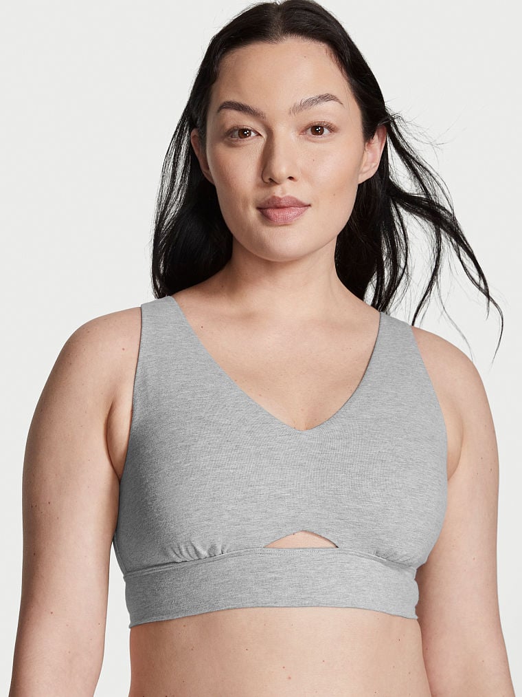 Victoria\'s Secret Algodon Lounge Sports Bra Heather Gray | 509374DYU