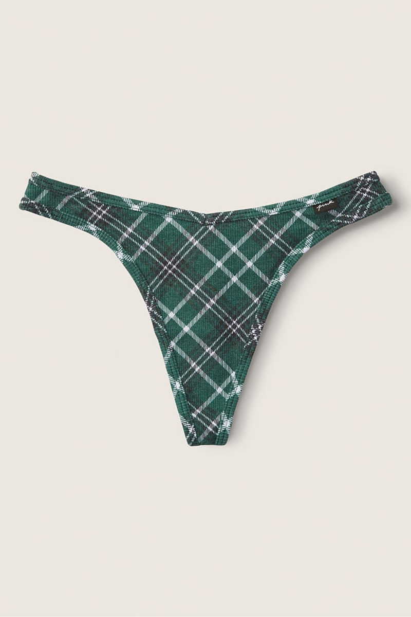 Victoria\'s Secret Algodon Tanga Panties Verde | 712486WNG