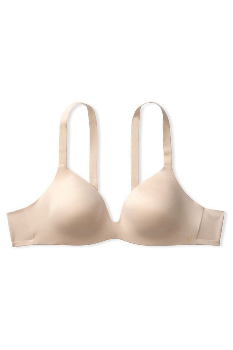 Victoria's Secret Bare Smooth Lightly Forro Plunge Non Wired Bra Champagne Nude | 028765OMS