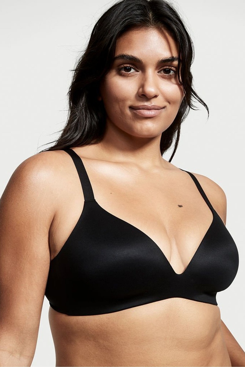 Victoria\'s Secret Bare Smooth Lightly Forro Plunge Non Wired Bra Negras | 468970MST