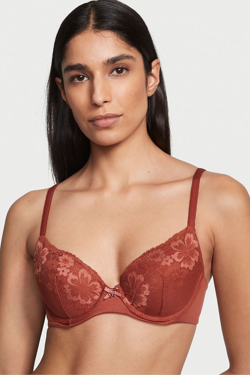 Victoria\'s Secret Body by Victoria Encaje Lightly Forro Demi Bra Marrones | 237419YWI