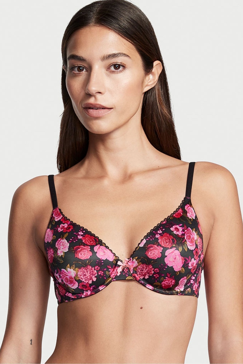 Victoria\'s Secret Body by Victoria Smooth Full Cup Push Up Bra Negras Rosas | 170683EMA