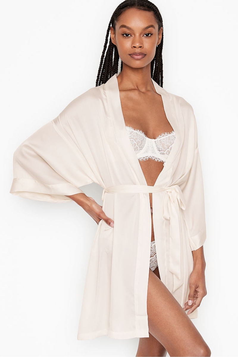 Victoria\'s Secret Bridal Satin Bride Embellished Robe Blancas | 387641HZR