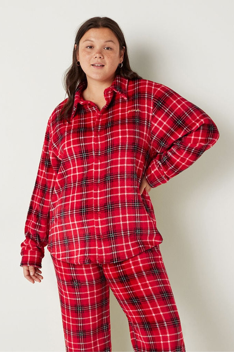 Victoria\'s Secret Cosy Long Sleeve Pyjama Top Rojas | 239760SWZ