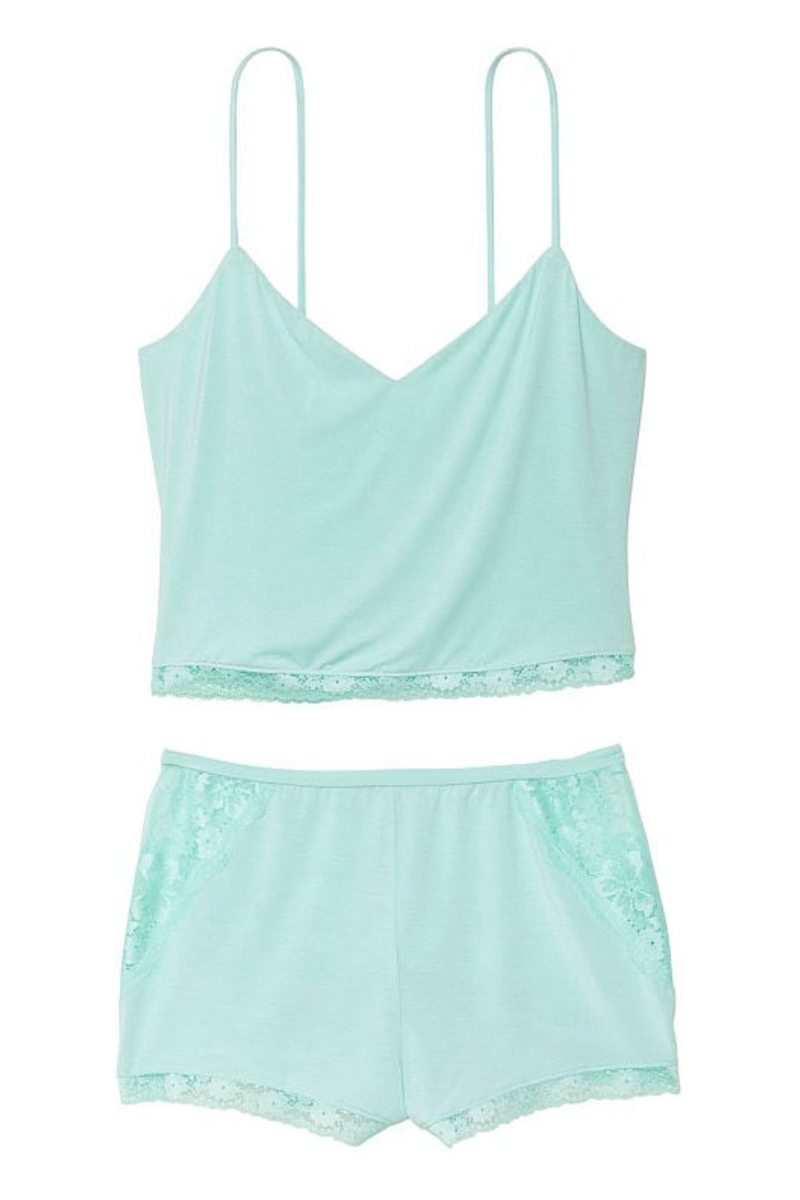 Victoria's Secret Crop Topped Modal Cami Top Set Azules | 418739SZQ