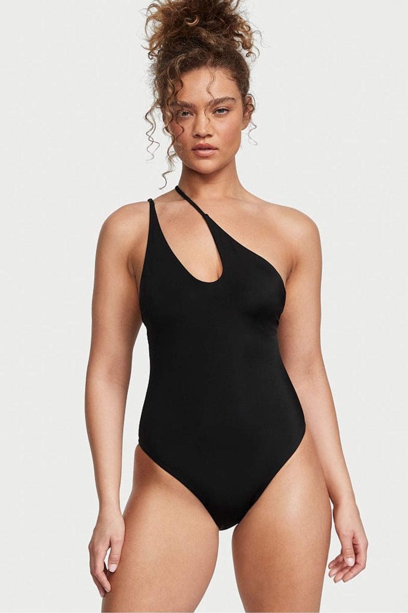 Victoria\'s Secret Cut Out One Shoulder One Piece Swimsuit Negras | 869720YVJ