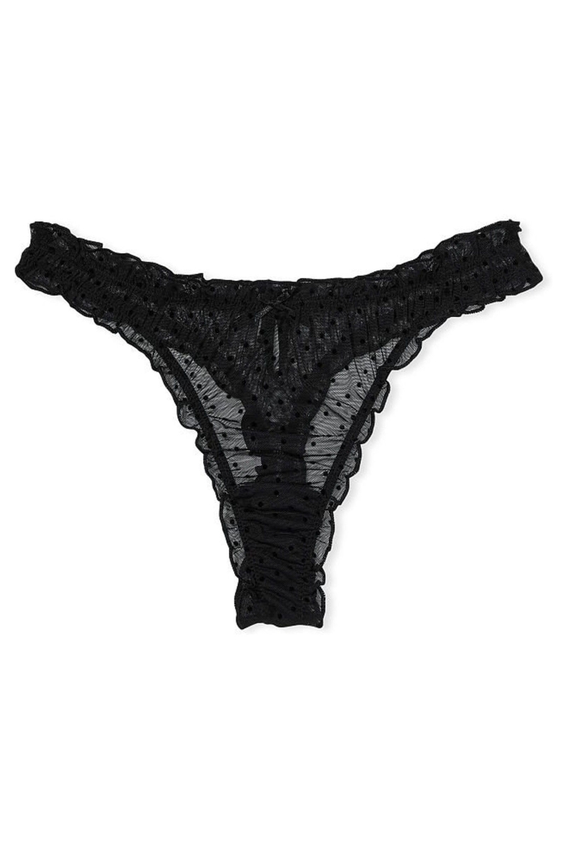 Victoria's Secret Dream Angels Mesh Tanga Panties Negras | 253908ZRD