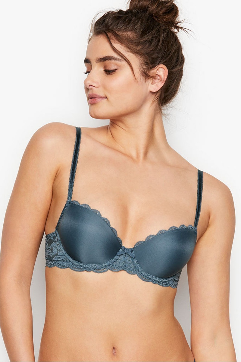 Victoria\'s Secret Dream Angels Smooth Encaje Wing Lightly Forro Demi Bra Negras | 174086BND