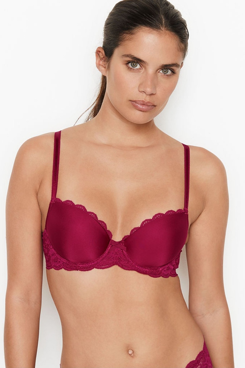 Victoria\'s Secret Dream Angels Smooth Encaje Wing Lightly Forro Demi Bra Negras | 841325THZ