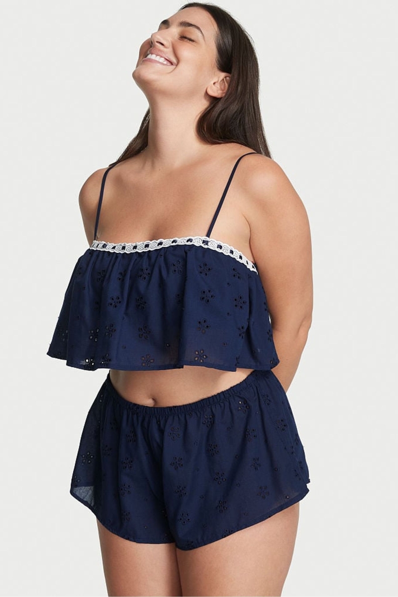 Victoria\'s Secret Encaje Cami Pyjama Set Azul Marino Azules | 195480NSC