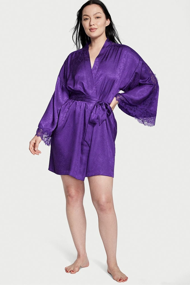 Victoria\'s Secret Encaje Inset Robe Moradas | 562193DXI