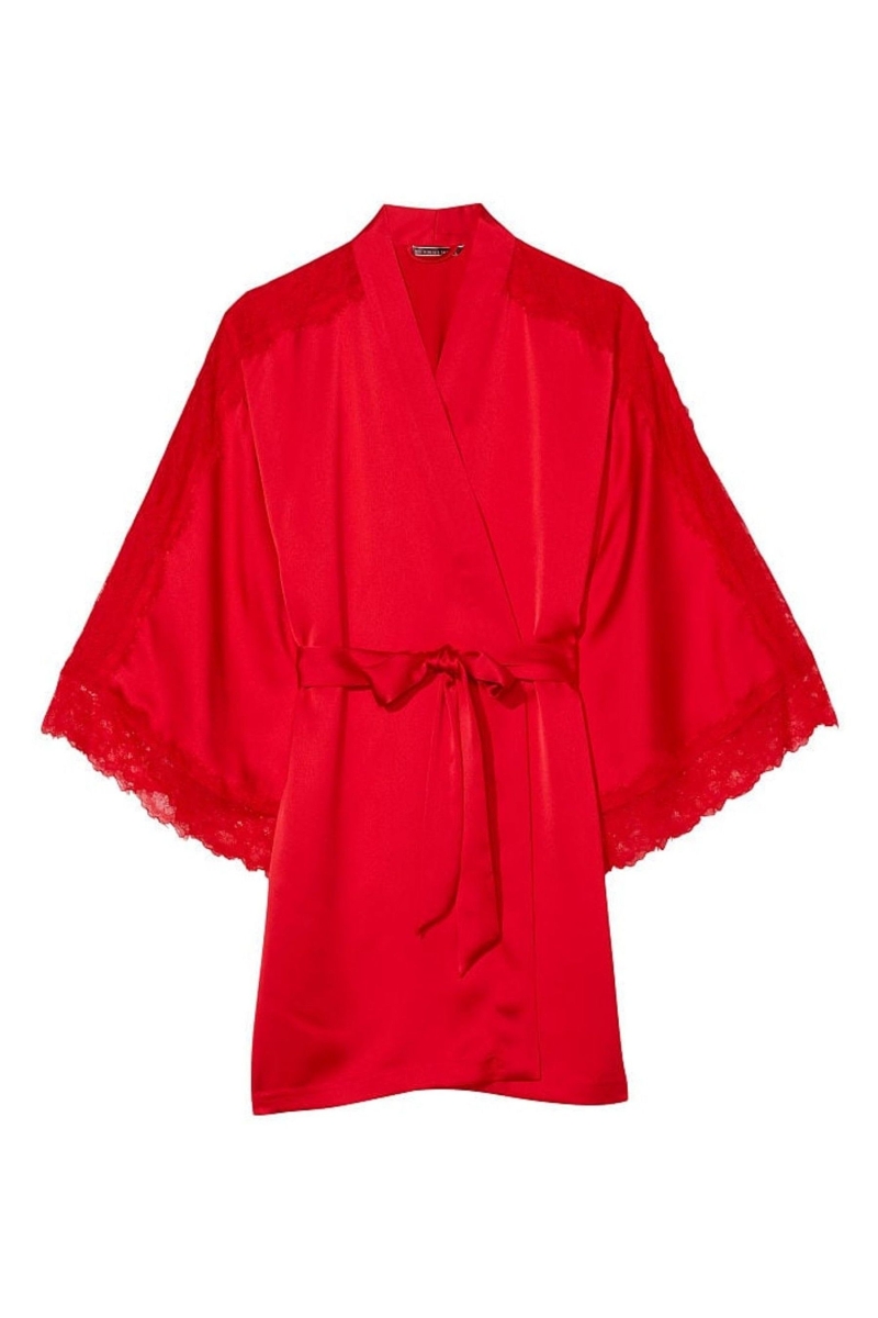 Victoria's Secret Encaje Inset Robe Rojas | 048729EKZ