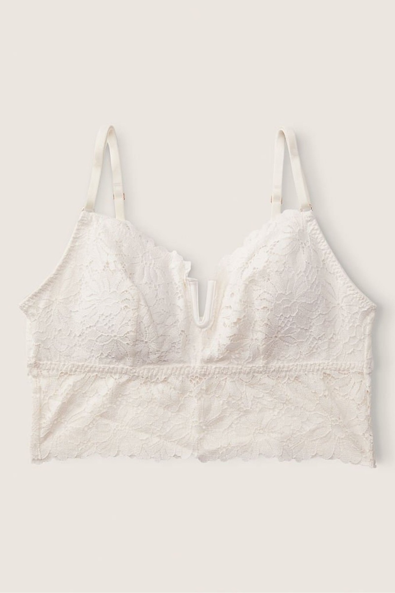 Victoria's Secret Encaje Longline Bralette Blancas | 427653YKJ