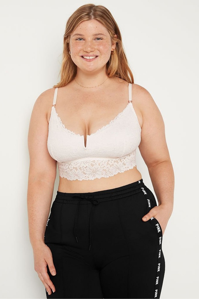 Victoria\'s Secret Encaje Longline Bralette Blancas | 427653YKJ