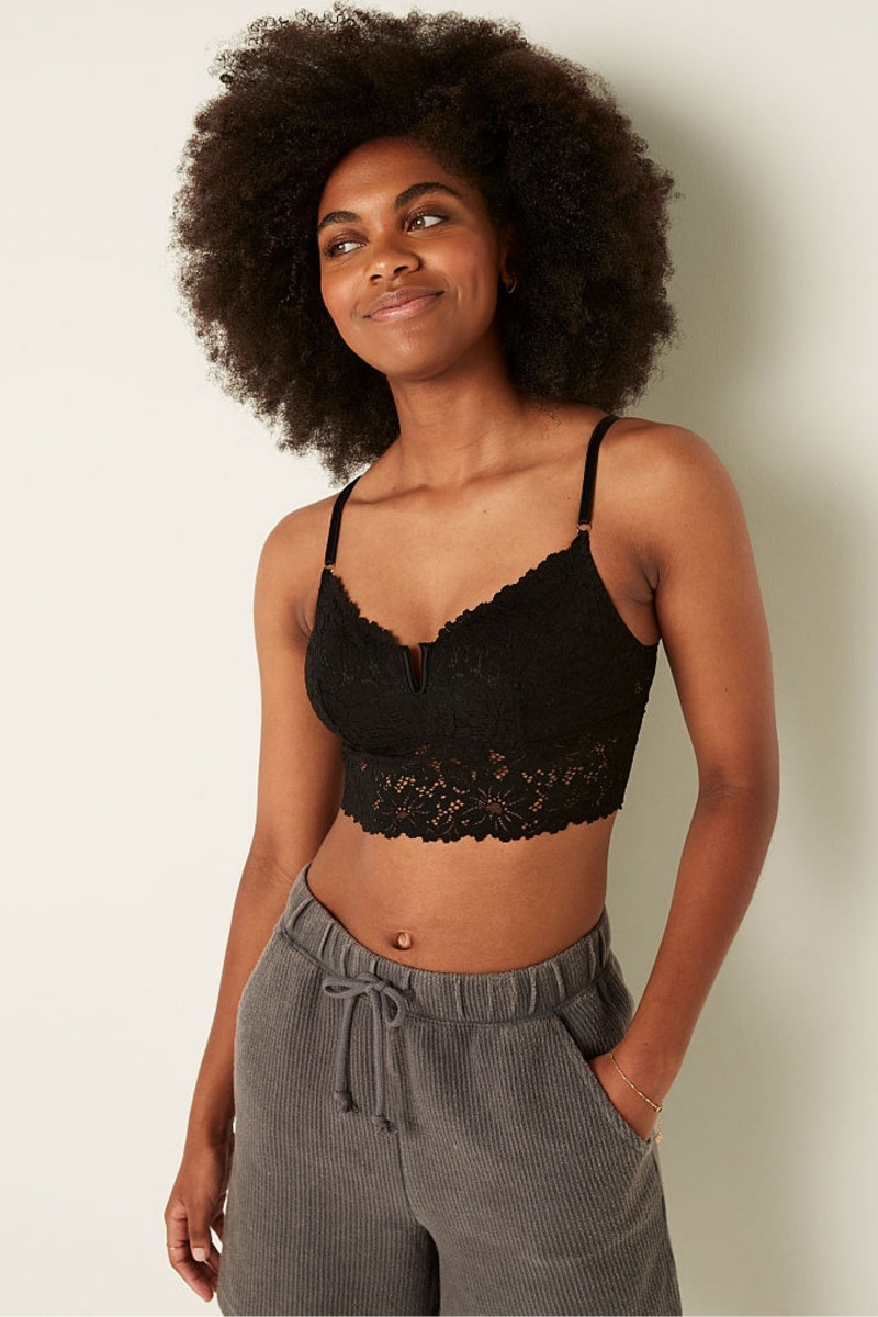 Victoria\'s Secret Encaje Longline Bralette Blancas | 856910ERB