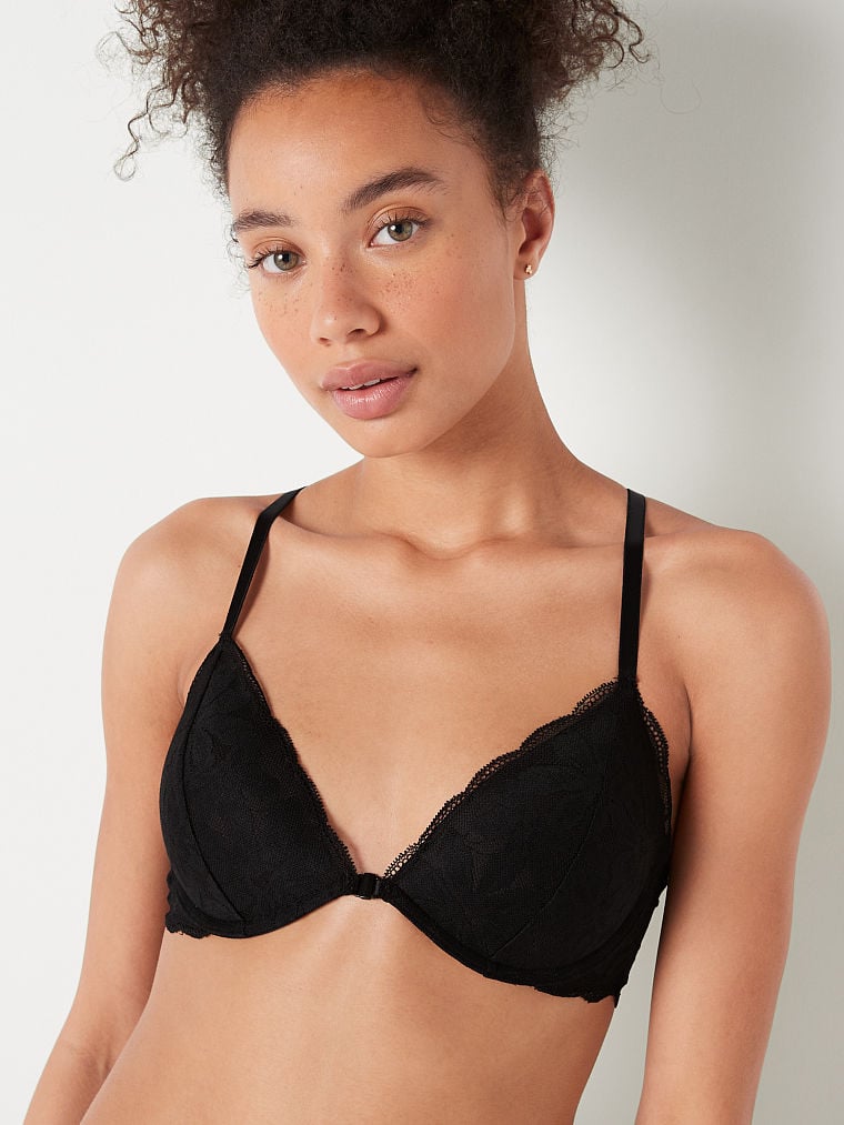 Victoria\'s Secret Encaje Push-Up Front Close Bralette Negras | 931256HXC