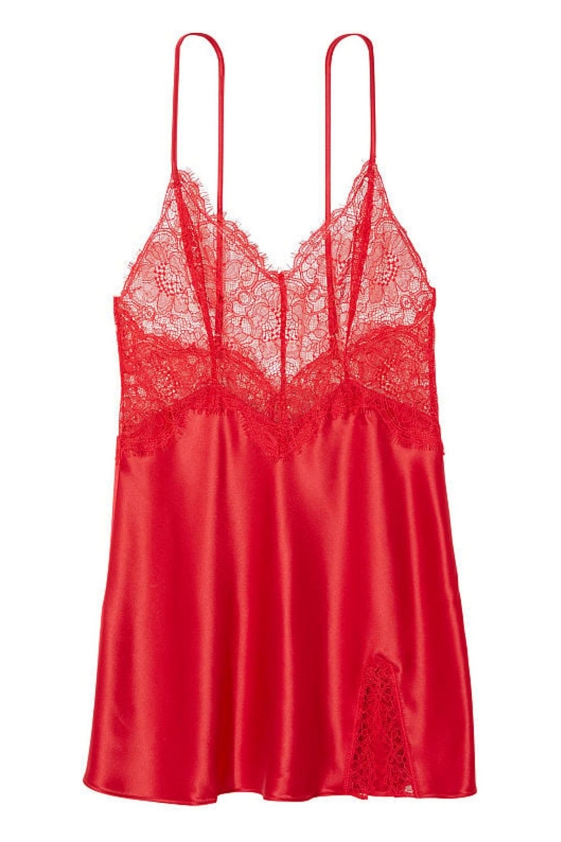 Victoria's Secret Encaje Slit Provocative Slip Rojas | 734105AVB