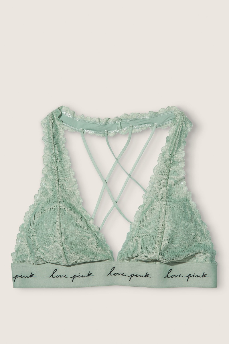 Victoria's Secret Encaje Tiras Back Halterneck Bralette Blancas | 143082IDV