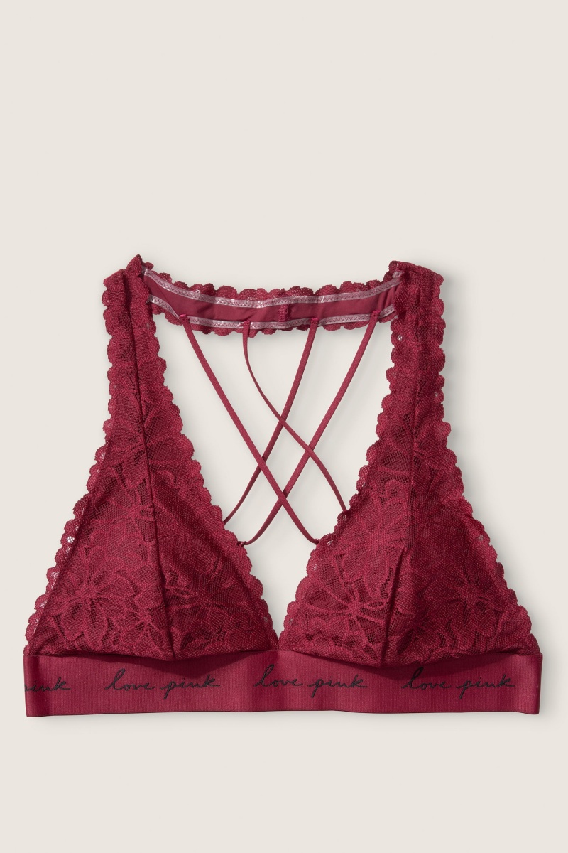 Victoria's Secret Encaje Tiras Back Halterneck Bralette Blancas | 802615IJV