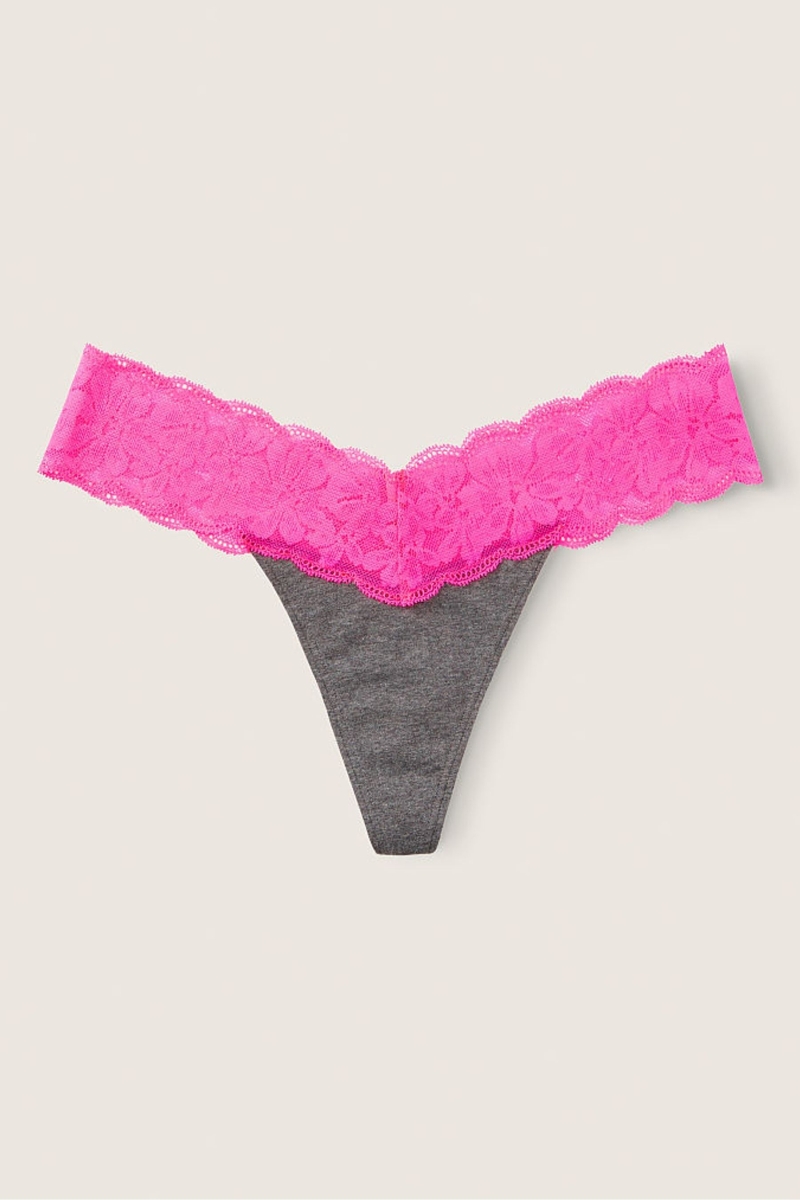 Victoria\'s Secret Encaje Trim Tanga Panties Rosas | 349157VOC