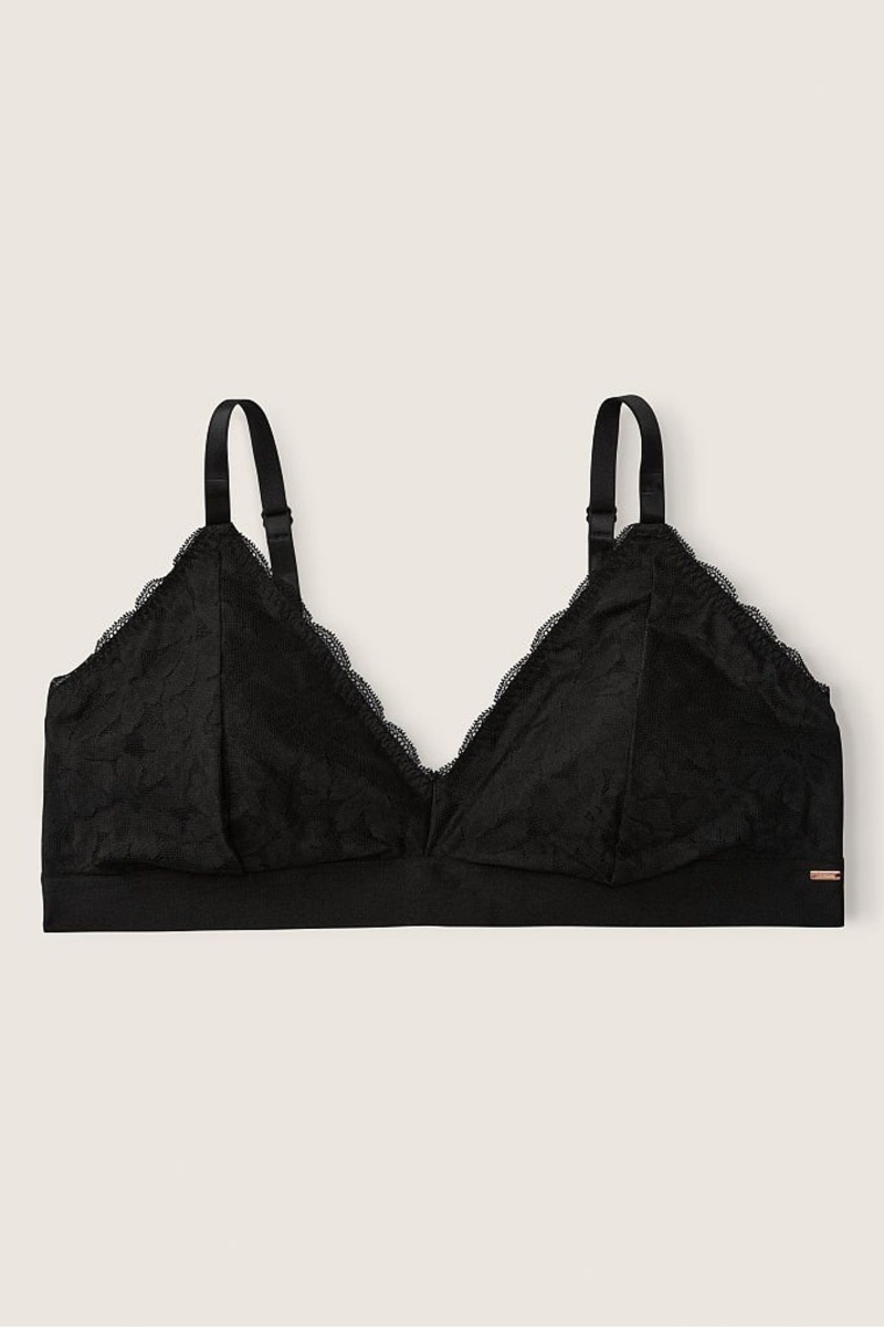 Victoria's Secret Encaje Unlined Triangle Bralette Negras | 019654COF