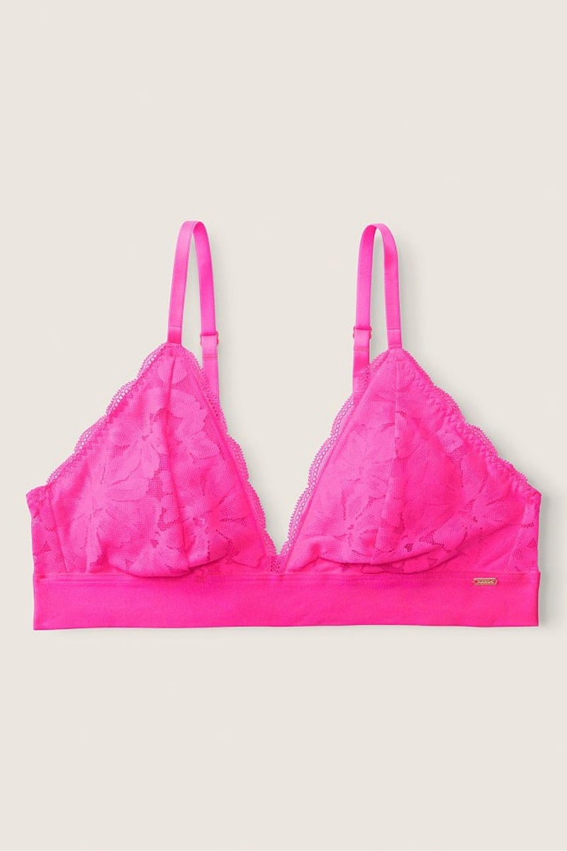 Victoria\'s Secret Encaje Unlined Triangle Bralette Rosas | 825716UFW