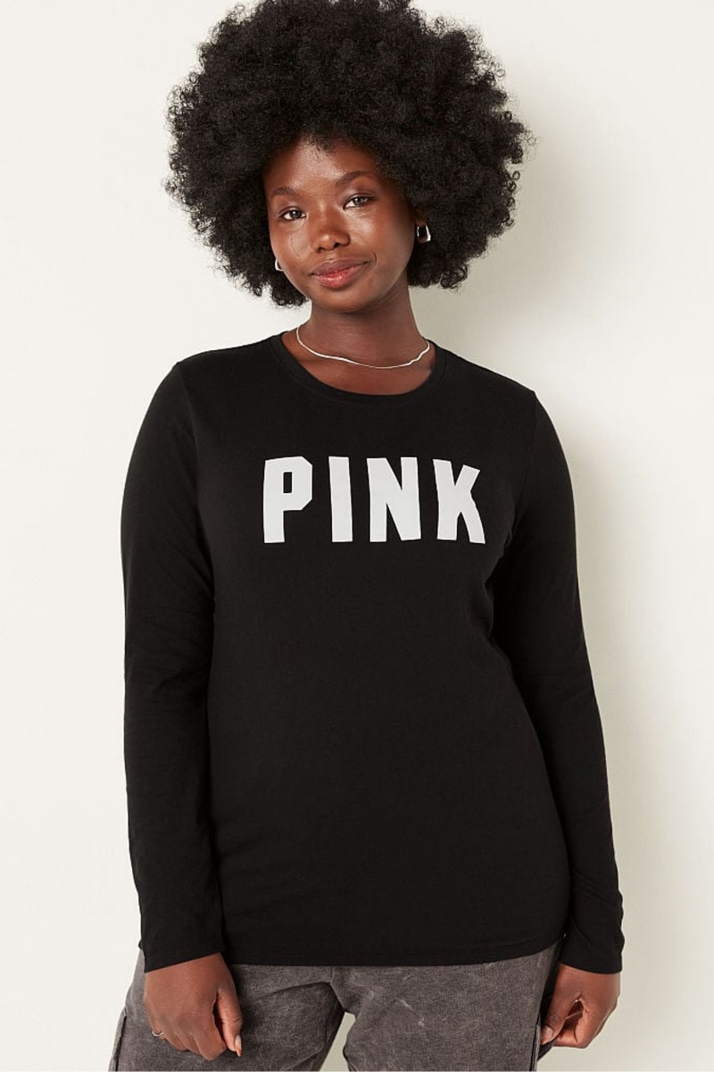 Victoria\'s Secret Everyday Long Sleeve Crew Tee Negras | 038125MIE