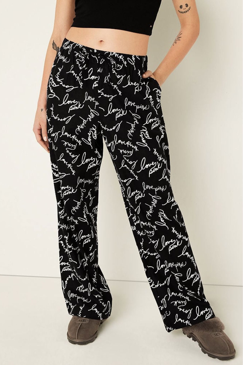 Victoria\'s Secret Flannel Pyjama Bottoms Negras | 704168WEL