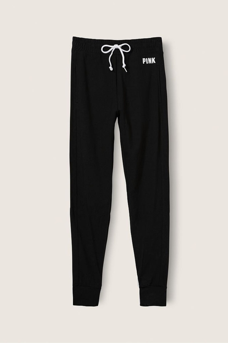 Victoria's Secret Fleece Full Length Jogger Negras | 453618TPR