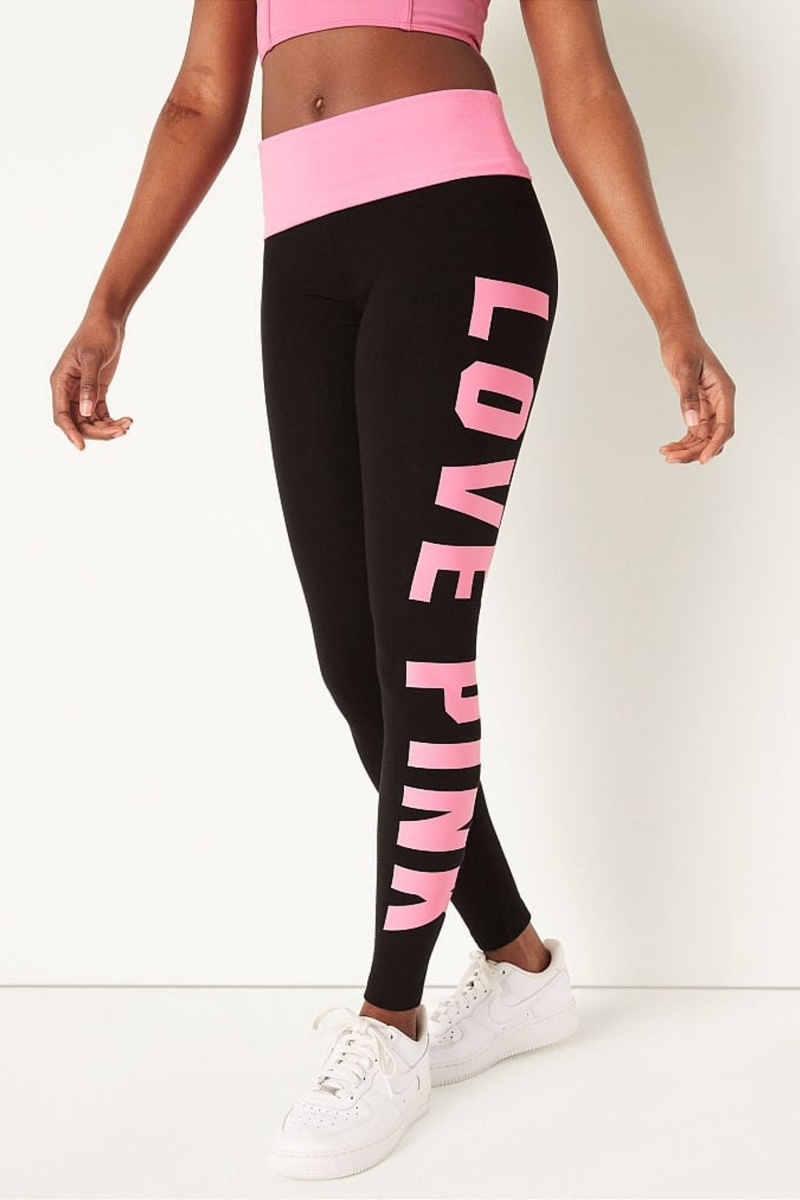 Victoria\'s Secret Foldover Full Length Legging Negras | 013794SDY