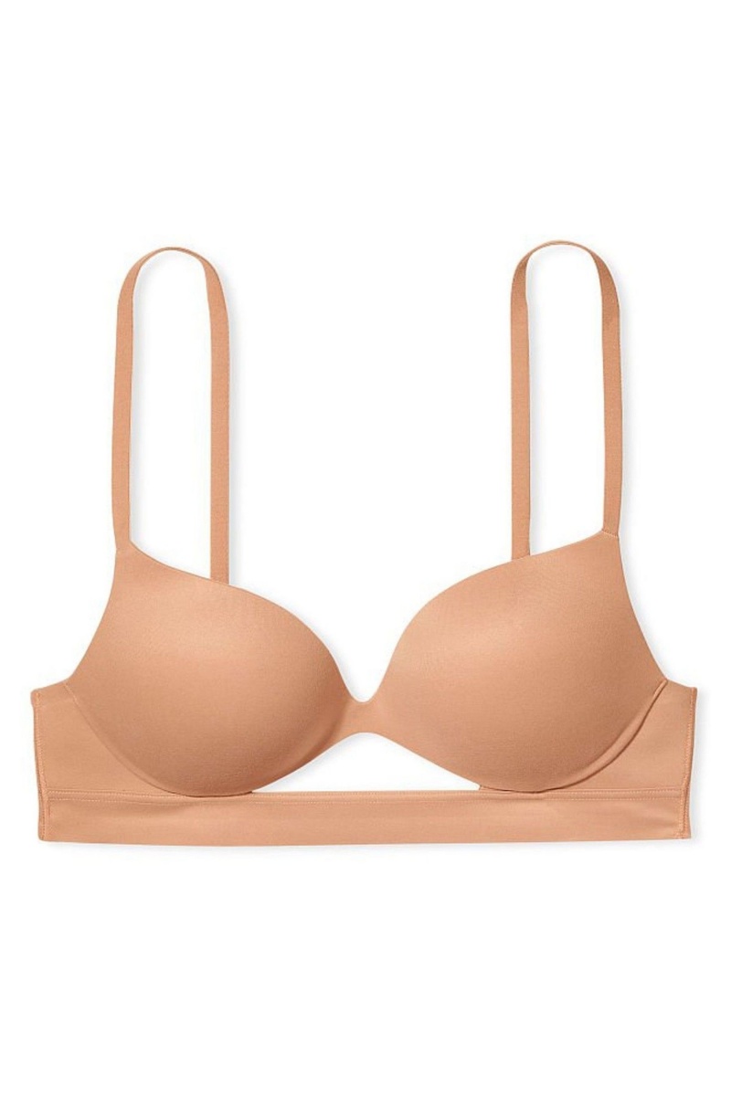 Victoria's Secret Incredible Smooth Non Wired Push Up Bra Toasted Sugar Nude | 150479QZV