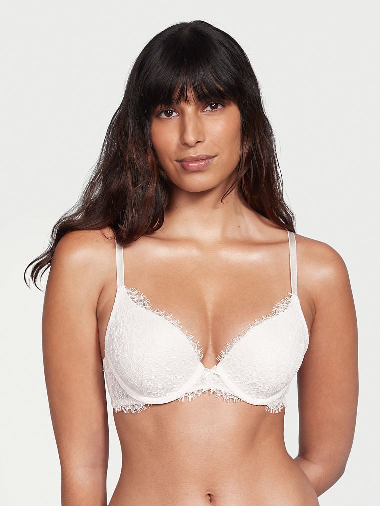 Victoria\'s Secret Lightly-Forro Full Coverage Encaje Bra Blancas | 163092IHE