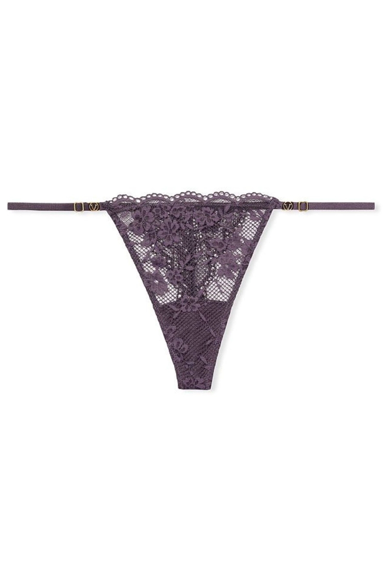 Victoria's Secret Love Cloud Encaje Tanga Panties Negras | 143709QUC