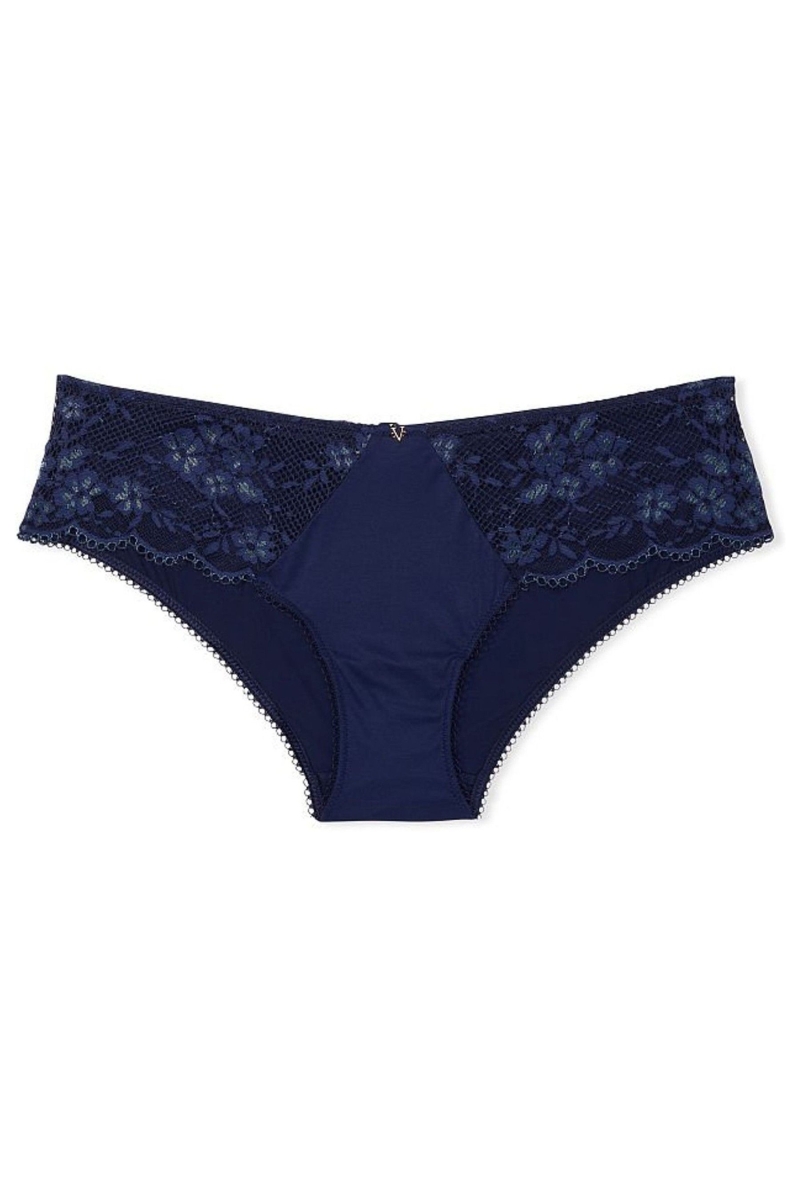 Victoria's Secret Love Cloud Encaje Trim Hipster Panties Azul Marino Azules | 709832BRQ