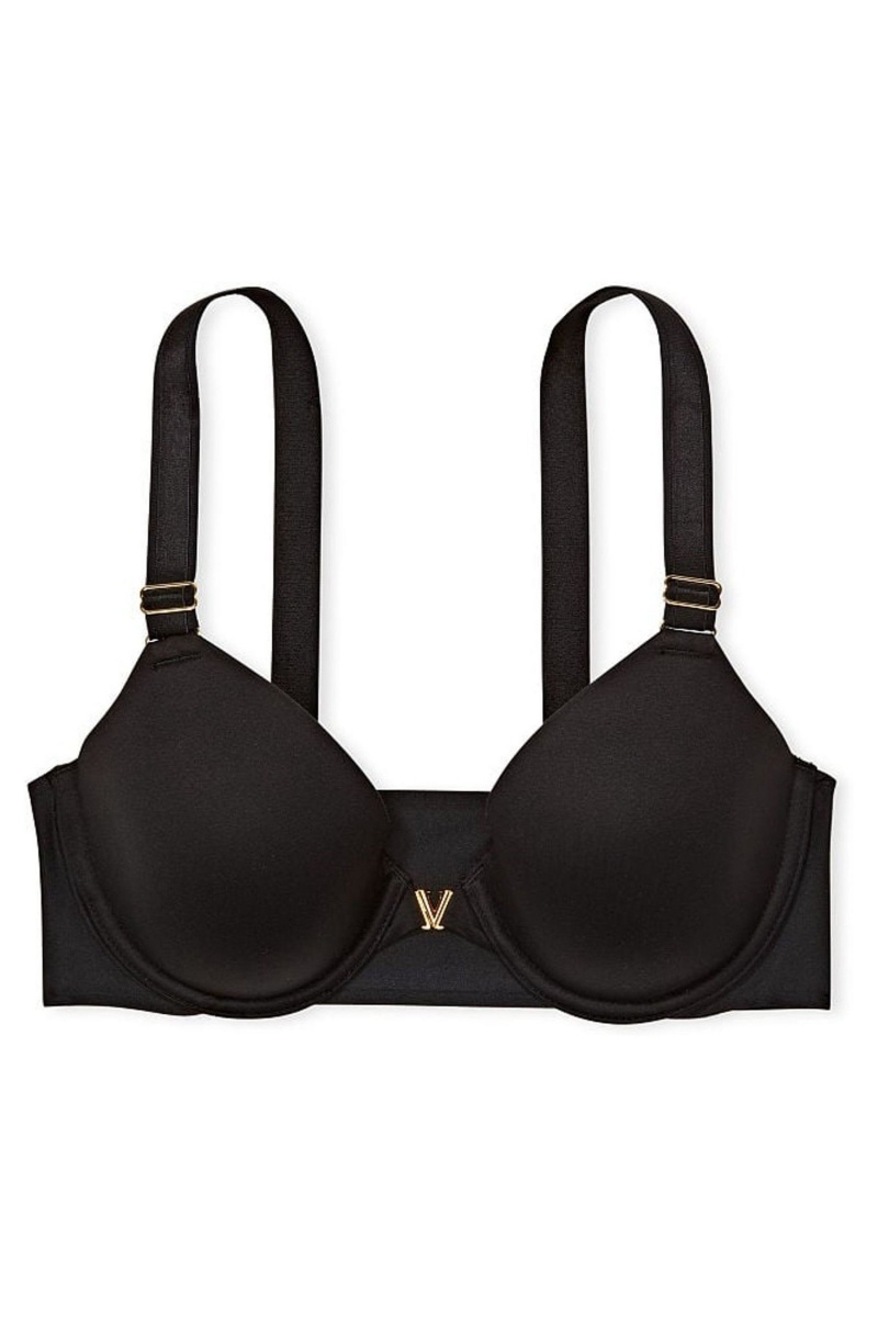 Victoria's Secret Love Cloud Front Fijacion Lightly Forro Full Coverage Bra Negras | 103527ZOB