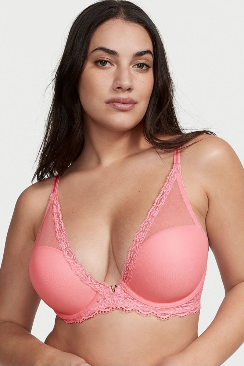 Victoria\'s Secret Love Cloud Love Cloud Lightly Forro Plunge Bra Azules | 360218TAD