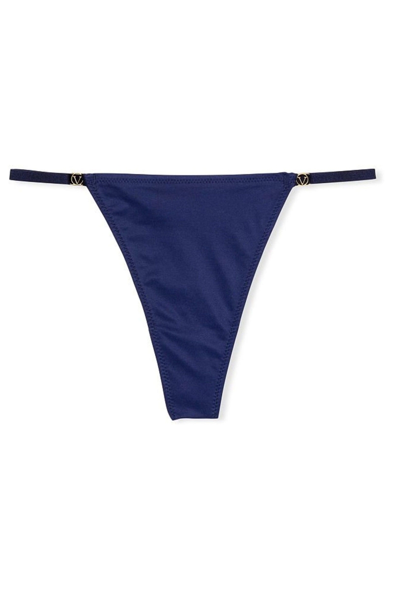 Victoria's Secret Love Cloud Smooth Tanga Panties Azul Marino Azules | 248310ASR