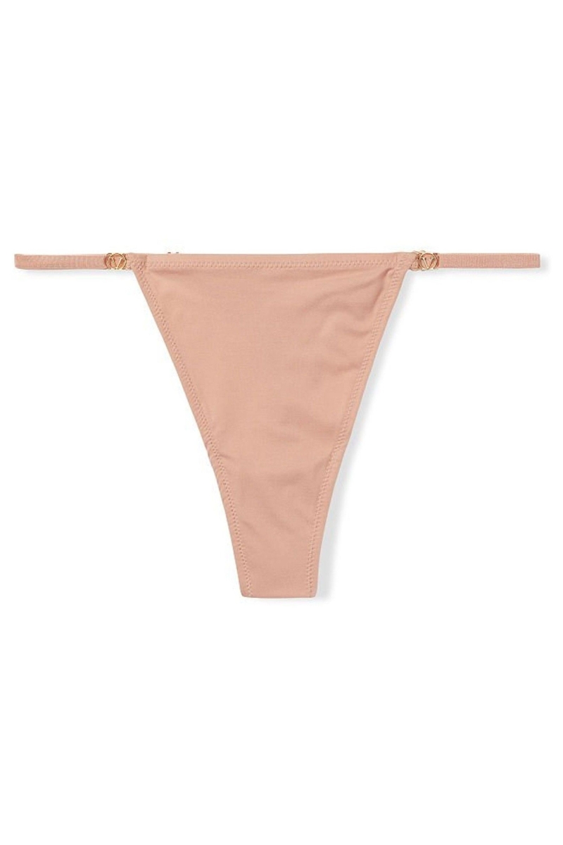 Victoria's Secret Love Cloud Smooth Tanga Panties Sweet Nougat Nude | 425078GYE