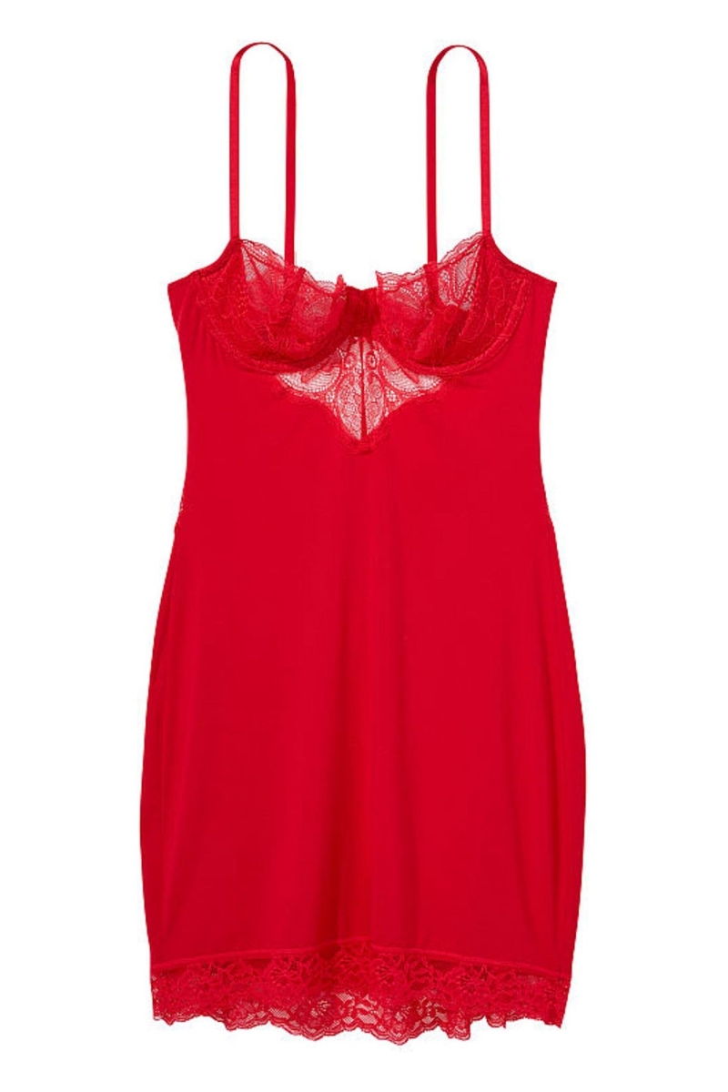 Victoria's Secret Modal Encaje Mini Slip Rojas | 653079CPB