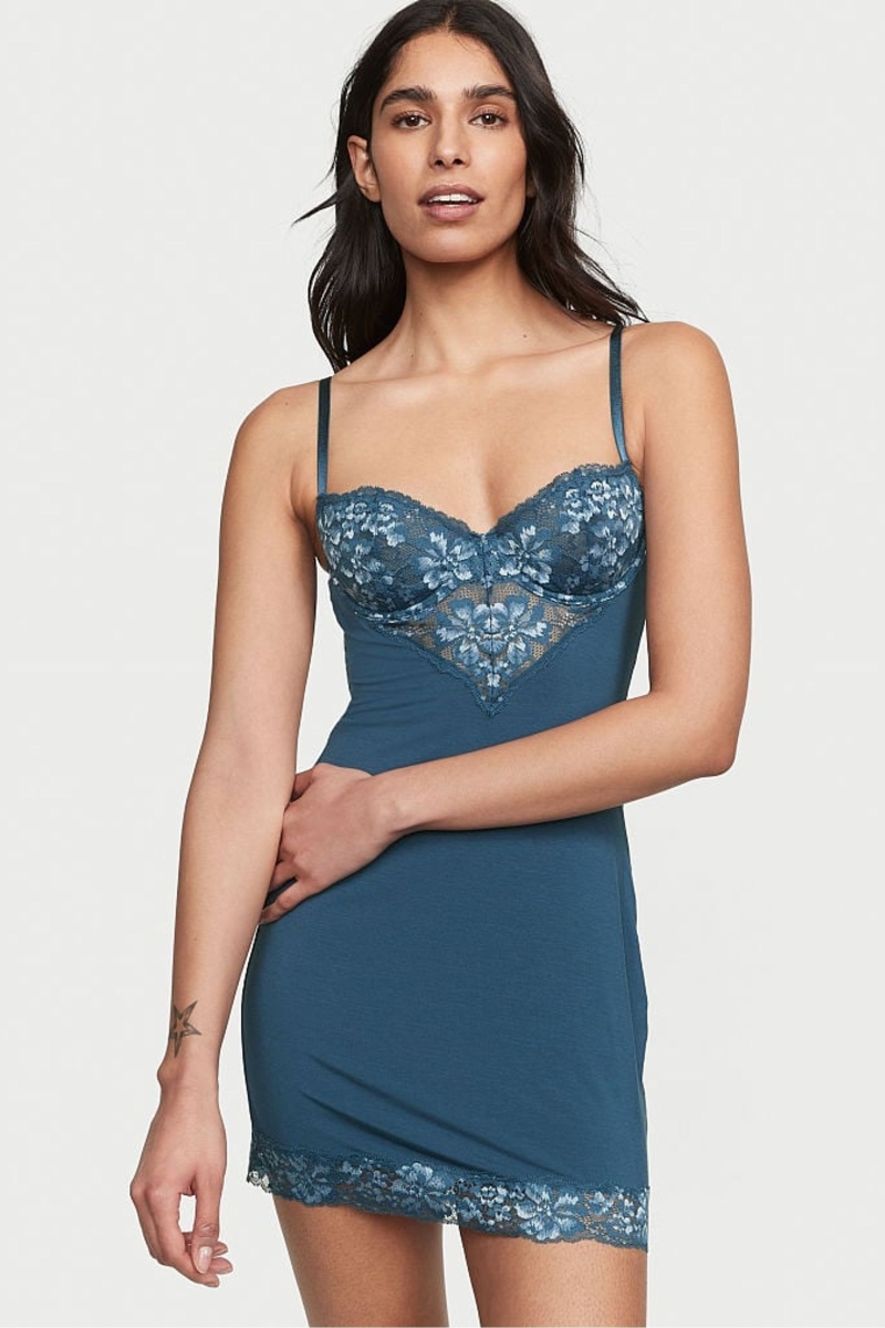 Victoria\'s Secret Modal Slip Vestido Azules | 320671ZTM