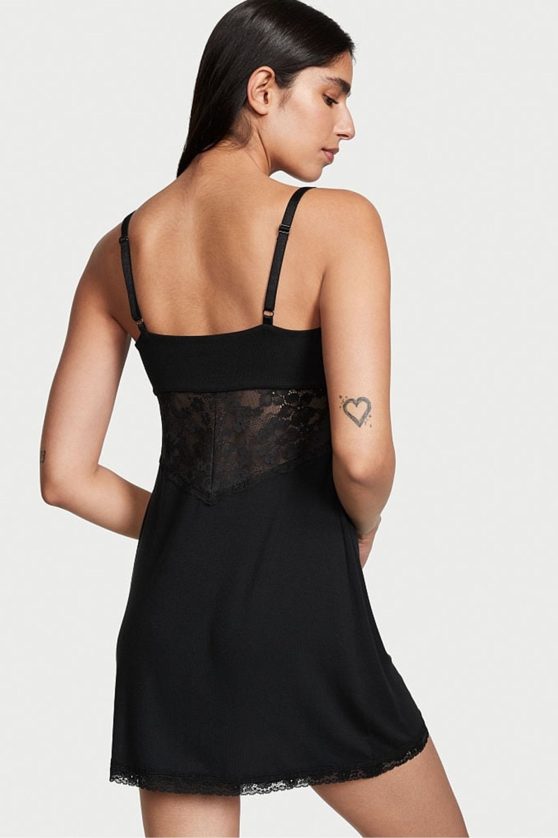 Victoria's Secret Modal Slip Vestido Negras | 083524VOA