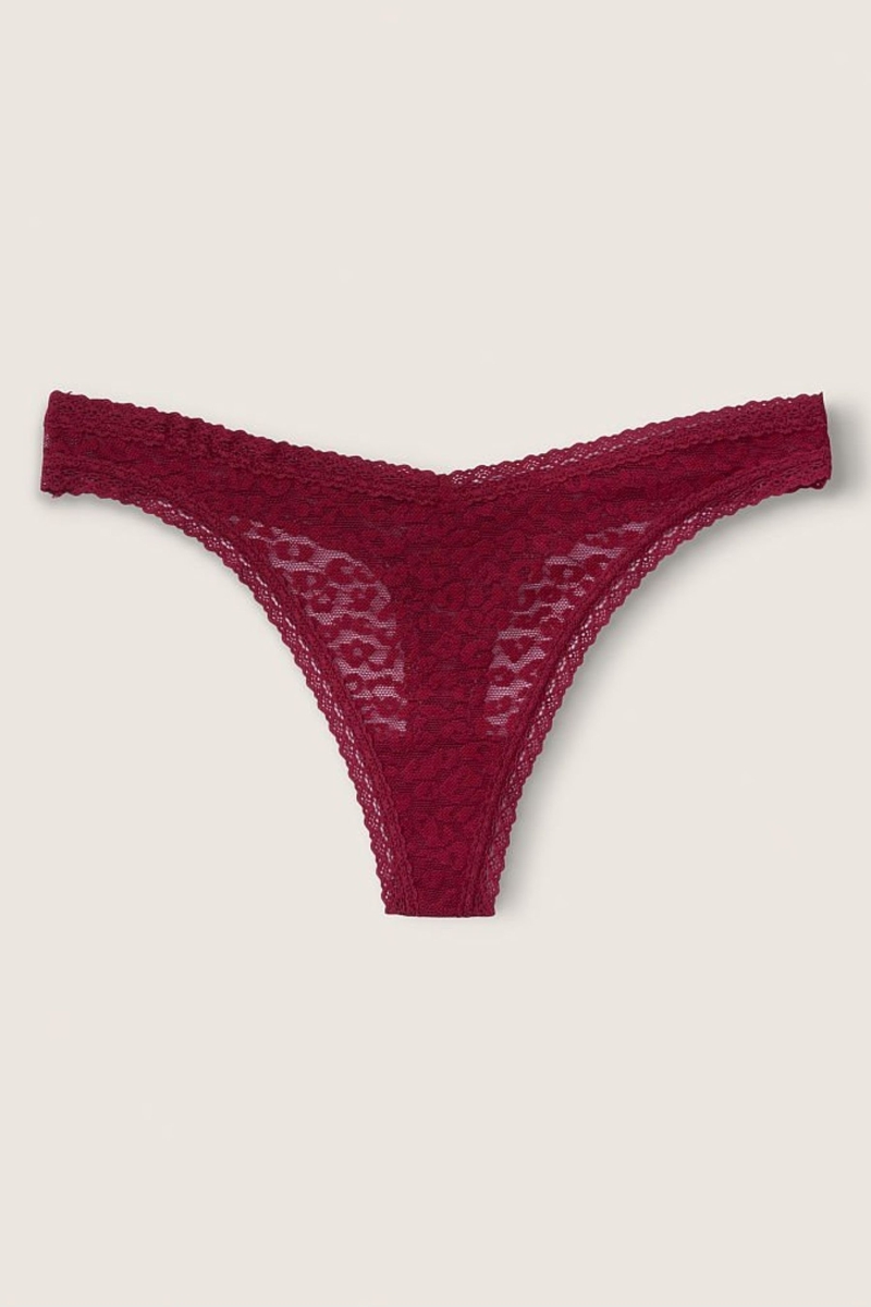 Victoria\'s Secret No-Show Encaje Logo Tanga Panties Negras | 804379VIX