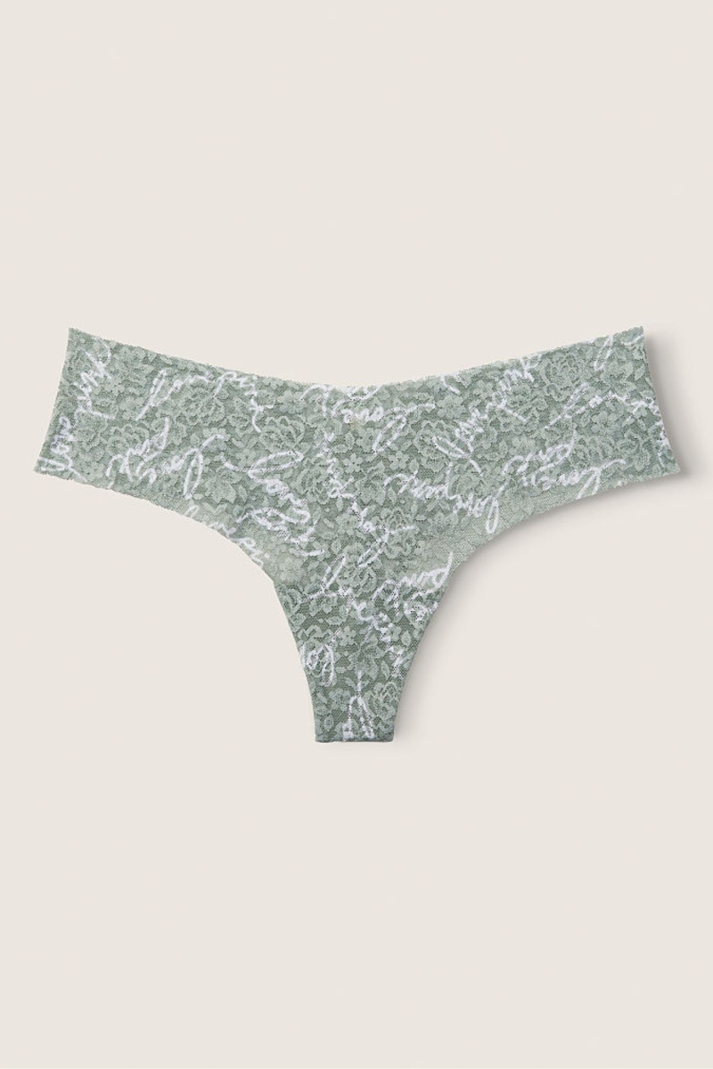 Victoria\'s Secret No Show Tanga Encaje Panties Azules | 728531JTW