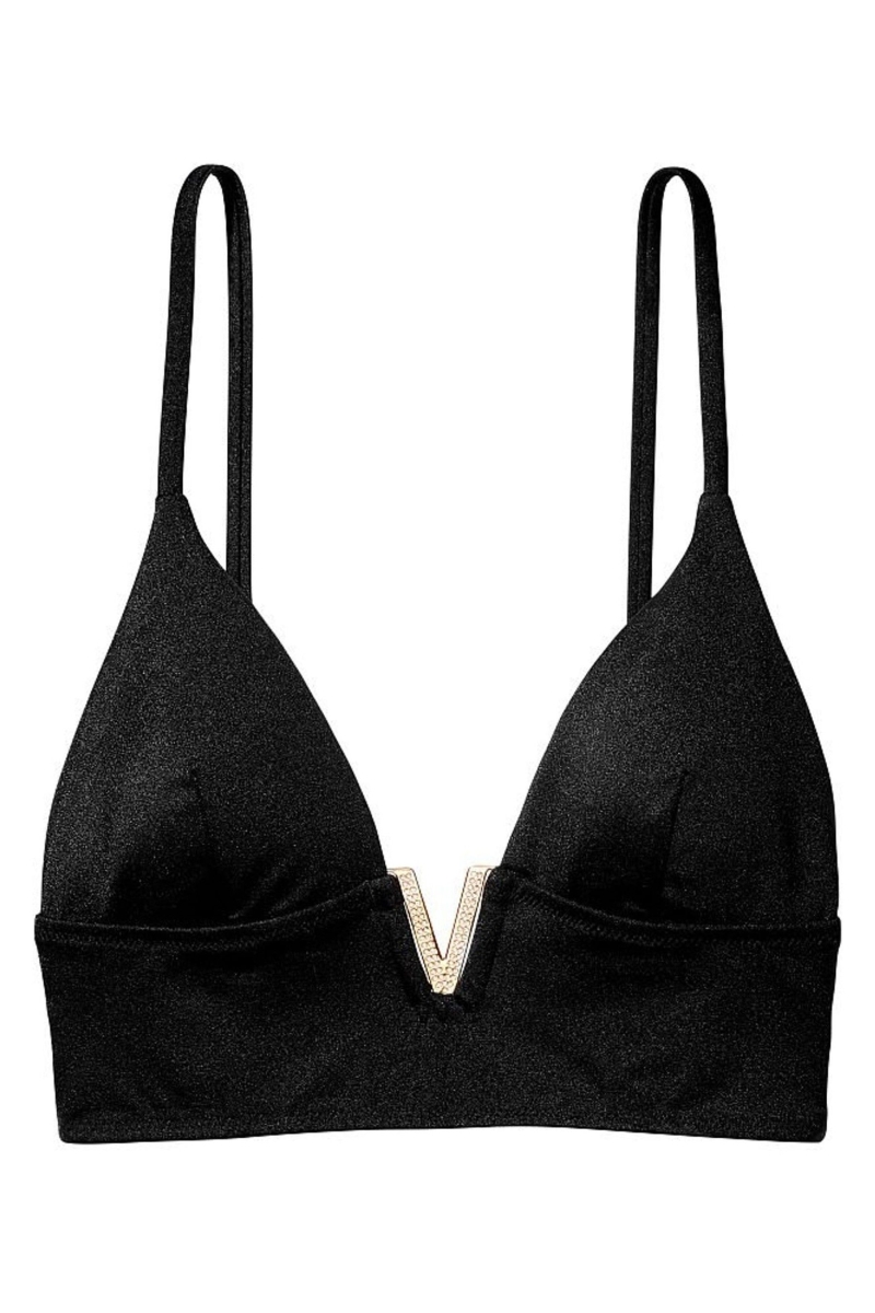 Victoria's Secret Plunge Triangle Bikini Top Negras | 681572MIA