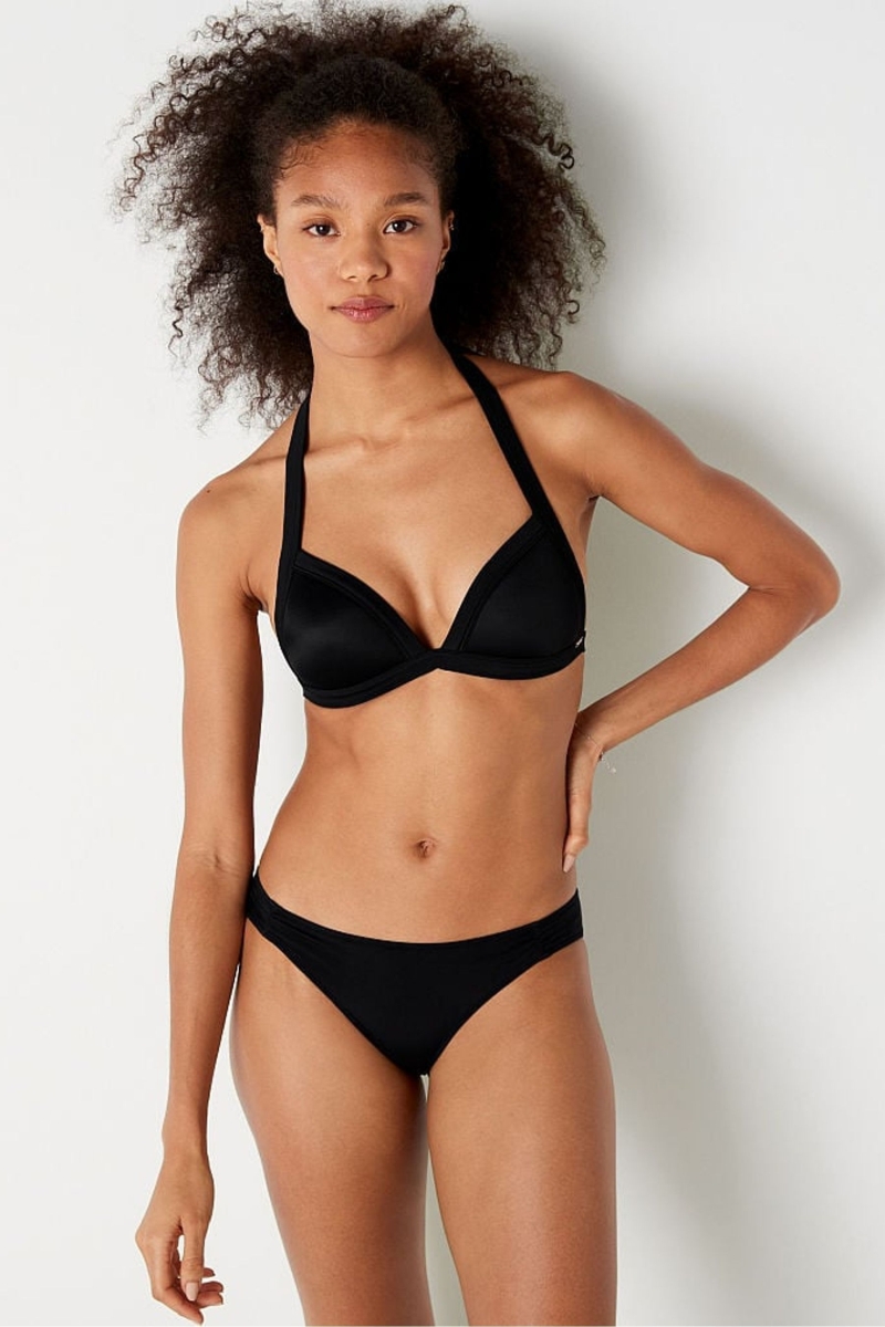 Victoria\'s Secret Ruched Front Bikini Bottoms Negras | 346812IGW