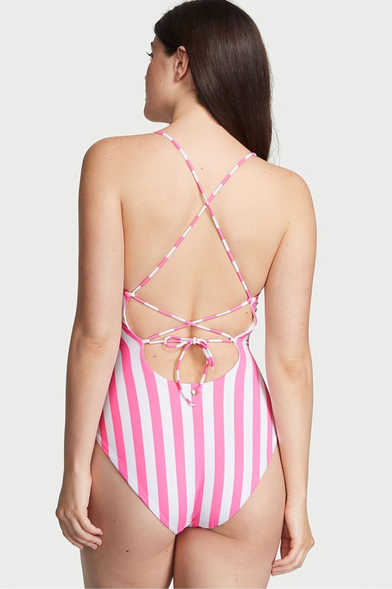 Victoria's Secret Scoop Neck Swimsuit Rosas | 539280BIO