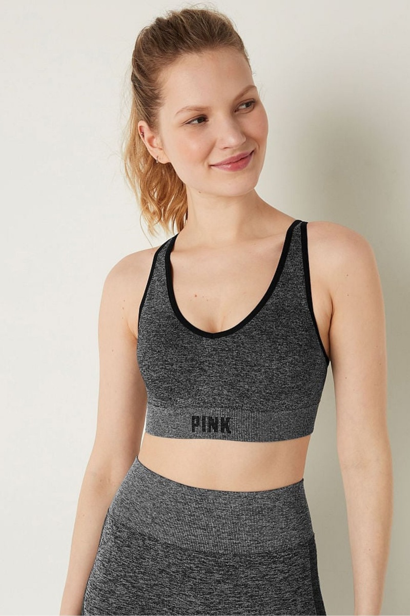 Victoria\'s Secret Seamless Active Seamless Air Medium Impact Sports Bra Negras | 083197PGN