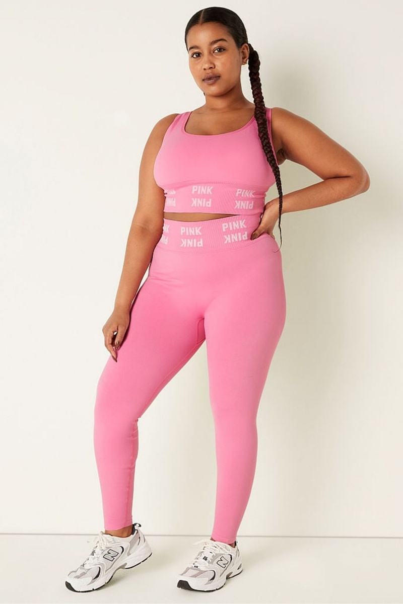 Victoria's Secret Seamless High Cintura Leggings Rosas | 254631YLG